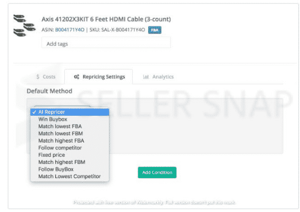 image-of-seller-snap-repricing-settings